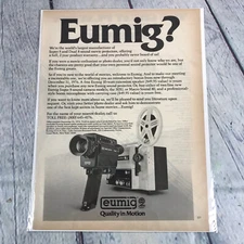 1976 Eumig Sound Movie Projector Vintage Print Ad/Poster Promo Art Magazine Page