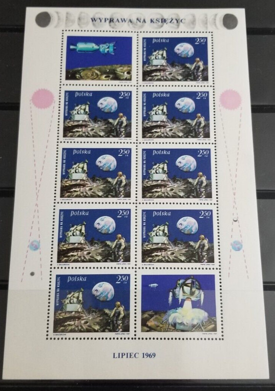 POLAND/BELGIUM (2) NICE SPACE SOUVENIR SHEETS(MNH)