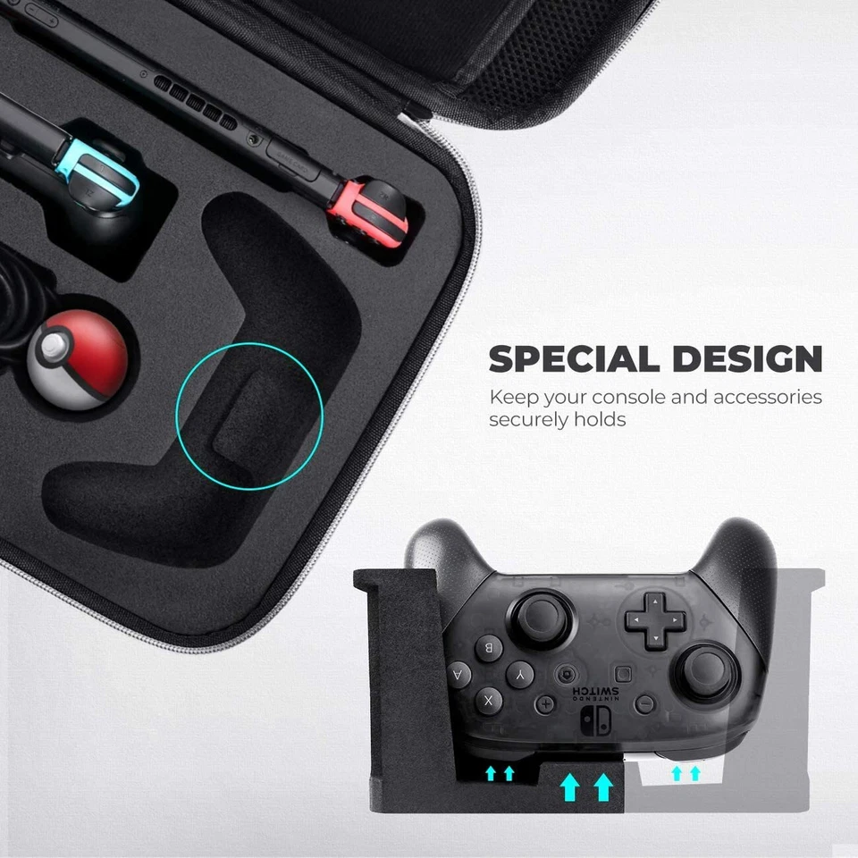 Mumba For Nintendo Switch Carrying Case Large Capacity Hard Travel Friendly Bag - Image 4 of 4