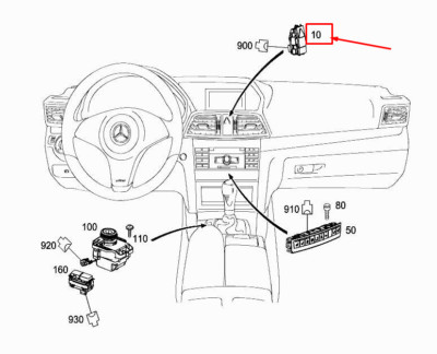 NEU MERCEDES-BENZ E COUP� C207 CENTER AIR ENTLUFTUNGS-HAZARD-TASTE A2128206910