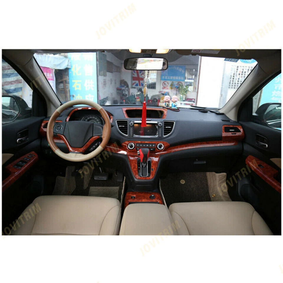 For Honda CRV CR-V 2012-16 Red Wood Grain Central Console Instrument Strip Cover - Изображение 4 из 4