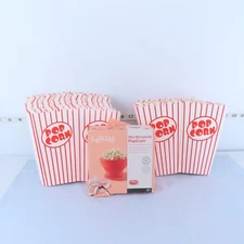 POPCORN PARTY BUNDLE 100 BOXES & LEKUE MINI MICROWAVE POPCORN MAKER RED