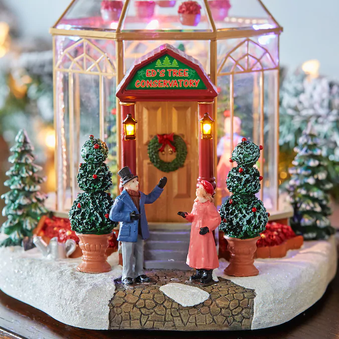 Carole Towneクリスマス ミニチュアハウス セット Carole Towne Musical LED Lighted Christmas Village Tree