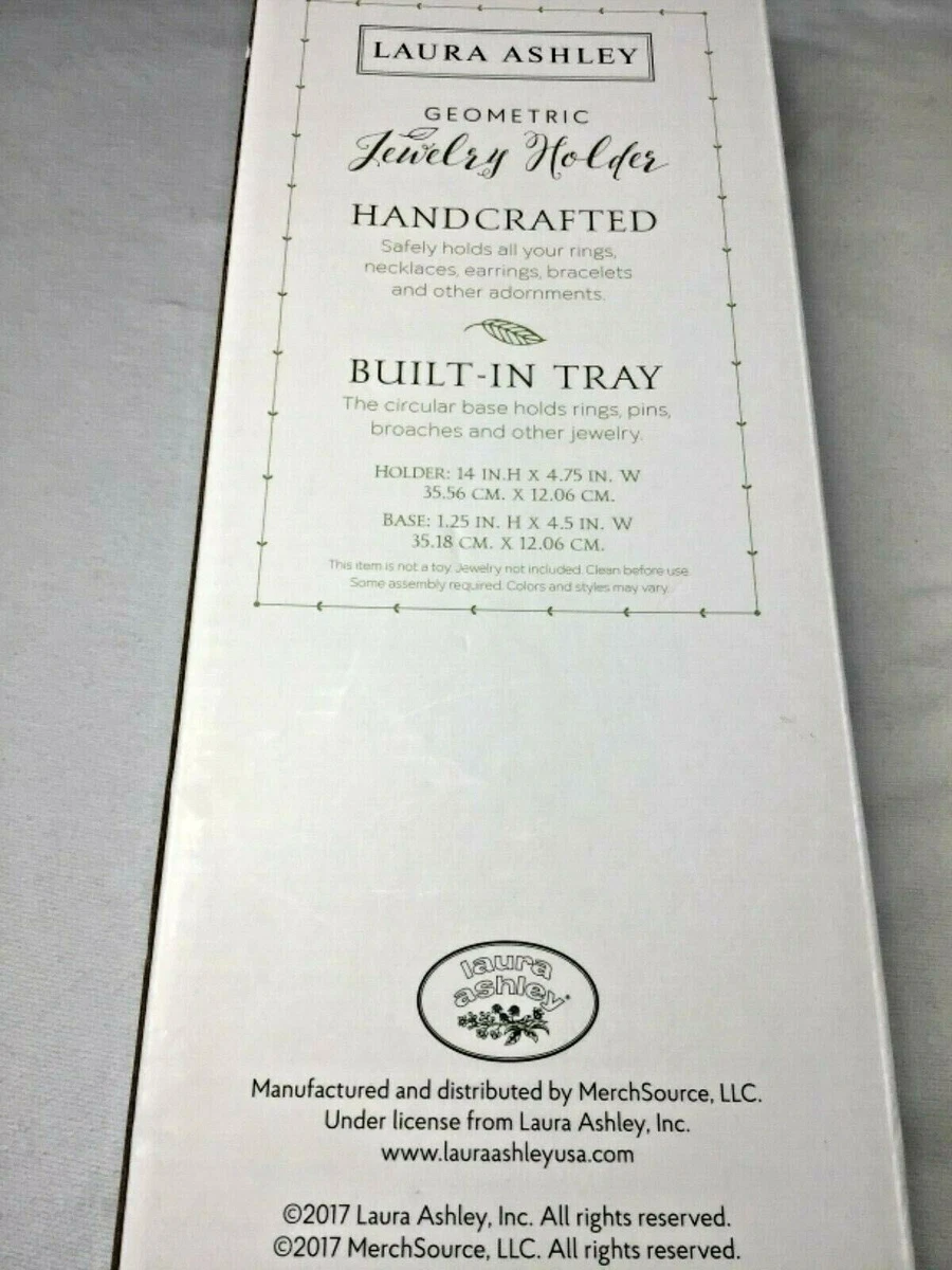 LAURA ASHLEY GEOMETRIC JEWELRY HOLDER GOLD BUILT IN TRAY 14 X 4.75