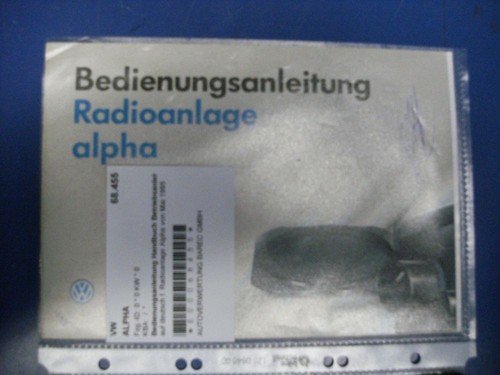 Bedienungsanleitung Bordmappe auf deutsch f. Radioanlage Alpha von Mai 1995