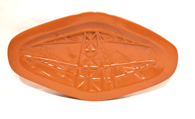 Rare 'Power Lines' Ceramic Tray 1950s Stig Carlsson IFO Works Sweden