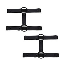 2PCS Adjustable Faux Leather Punk Thigh Garter Belt Elastic for Women Parties