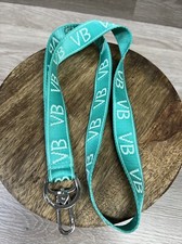 Vera Bradley Monogram Turquoise Color Wide Lanyard New W/out Tags VB Logo