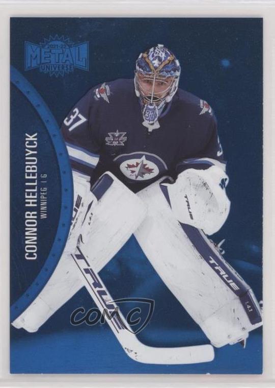 2021-22 Skybox Metal Universe Blue Spectrum Connor Hellebuyck #85
