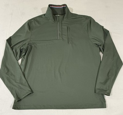 Fourlaps Pullover Shirt Men s XL Green Long Sleeve Re-Up Performance Pocket EUC