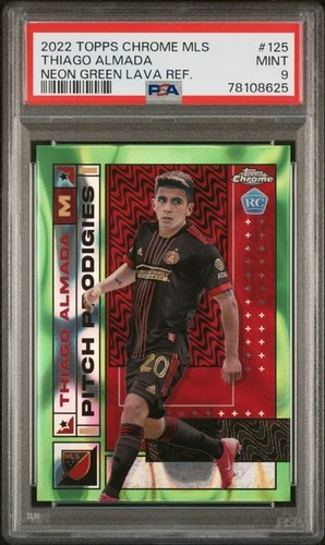 Thiago Almada [Neon Green Lava] #125 2022 Topps Chrome MLS card