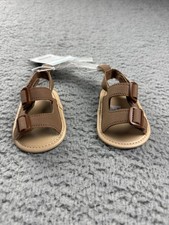 Cat Jack Shoes Baby 3-6M Brown Sandals Double Strap Crib Infant Soft Sole