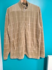 Vintage Enyce XXL Velour Racing Warm Up Jacket Tan Cotton/Poly Made In Hong Kong