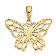 10K Yellow Gold Butterfly Cut-out Beauty Pendant 0.85gm