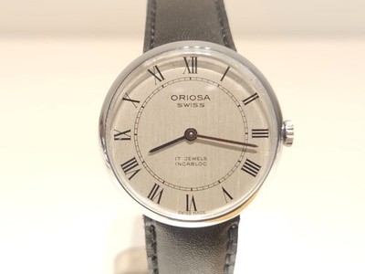VINTAGE RARE ELEGANT CHROMED 30mm LADIES SWISS MECHANICAL WATCH ''ORIOSA'' 17 J