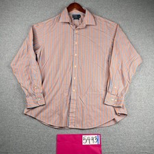 Polo Ralph Lauren Curham Shirt XL Orange Blue Striped Button Up Long Sleeve Mens