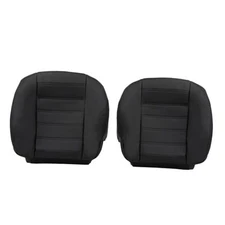  Driver and Passenger Bottom Replacement Seat Covers Microfiber Leather Black 