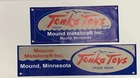 Two Tonka Toy Metalcraft Truck Banner signs