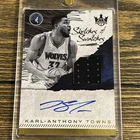 KARL-ANTHONY TOWNS 2017-18 Court Kings GAME WORN Jersey Autograph /199 Wolves