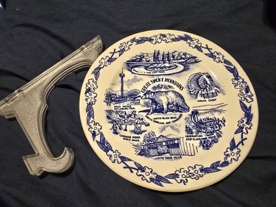Great Smokey Mountains Souvenir 7.25'' Plate Blue White North Carolina-Tennesse 