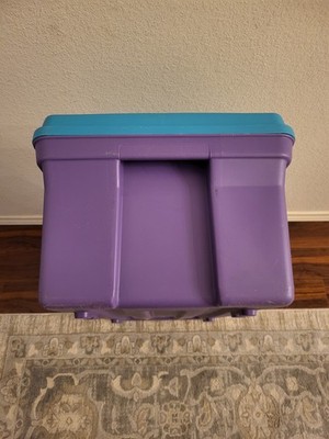 Vintage 1992 Rubbermaid Keepers Totelocker - Aqua Colorblock