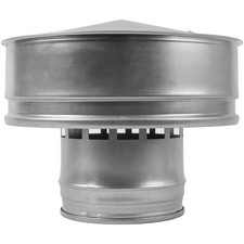 5" Inch Round Roof Vent Cap   Galvanized Steel Chimney Rain Guard with Wind S...