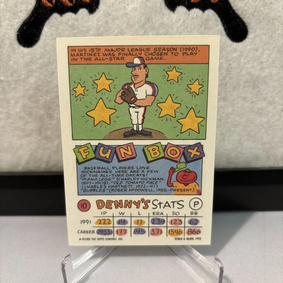 1992 Topps Kids - Dennis Martinez #10 - Image 2 of 2