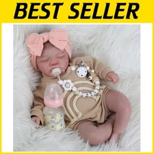 Lifelike Reborn Baby Doll - 20" with Feeding Toy, Cloth Body