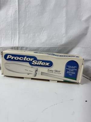 Proctor Silex Easy Slice Electric Knife 74311 White Stainless Steel Blades 
