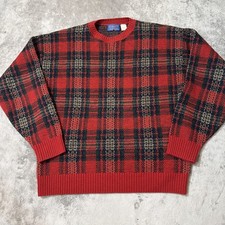 Vintage Pendleton Sweater Mens Size L Virgin Wool Fisherman Knit Made in USA
