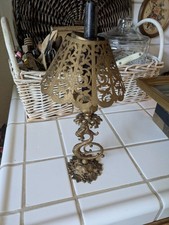 antique victorian brass candle lamp