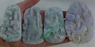 Cert'd Natural A Lavender Green Jadeite Jade Kwan-yin Dragon Phoenix Pendant 4Pc