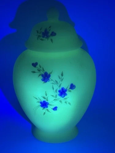 Fenton Hand Painted Yellow Floral Custard Glass Vase 6.5 Inch Artist Signed Glow