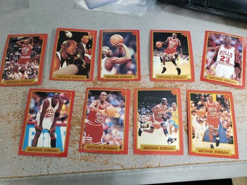 MICHAEL JORDAN - 1991 Tuff Stuff Jr. - HAND CUT - 9 CARD SET - Chicago Bulls .