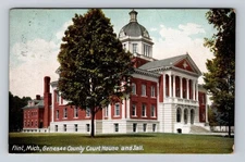 Flint MI-Michigan, Genesee County Court House And Jail, Vintage c1908 Postcard