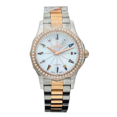 Corum Admiral Legend 32 Diamond Rose Gold Steel MOP Dial Automatic Women's Watch