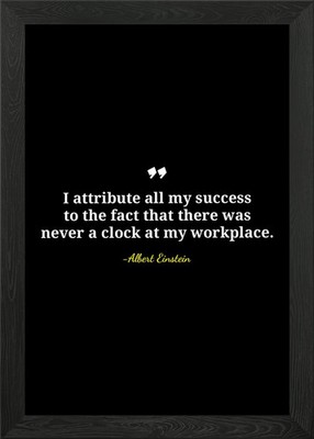 Einstein Quote: Success and No Clock Framed Wall Art Poster Print Picture
