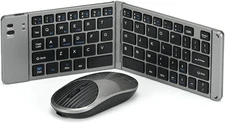 Mini Rechargeable Foldable Bluetooth Keyboard and Mouse Combo, Portable (Sync Up