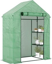 Outsunny Walk In Greenhouse with Shelves, Portable Gardening Plant Grow House