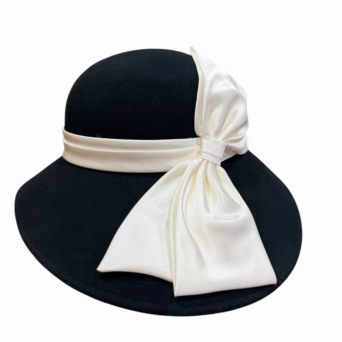Satin Wide Brim Vintage Hats for Women for sale | eBay