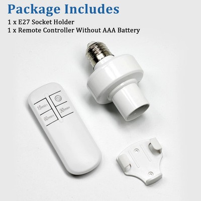2PCS Light Bulb Socket E26 E27 Bulb Lamp Holder and 15/30/60 Min Timer Control