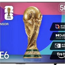 Hisense QLED E6 50" 4K Smart TV Fire TV AI Light Sensor AI 4K Upscaler Black