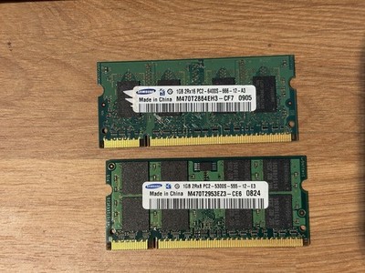 Samsung PC2 DDR2 Sodimm 2Rx8 5300S 2Rx16 PC2 6400S Lot Of 2