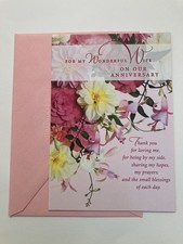 Happy Anniversary For My Wonderful Wife Love 5  x7  Hallmark Greeting Card