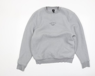 River Island Herren Sweatshirt Grau Logo - Größe S