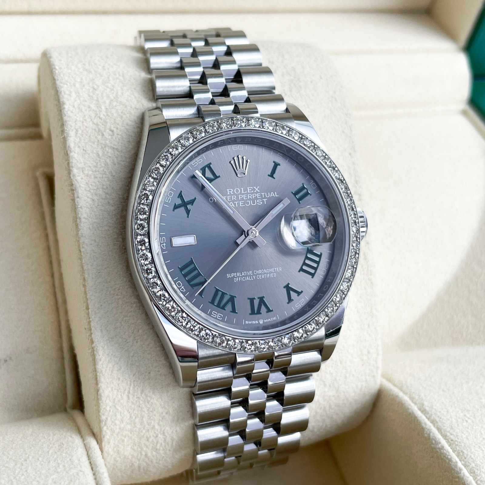 Rolex Datejust 36mm Wimbledon Full Set 2025 UNWORN 126200 Diamond Bezel image 6