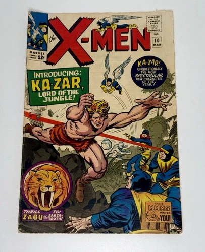 VINTAGE 1965 Marvel Comics THE X-MEN (Vol. 1 No. 10) Introducing KAZAR