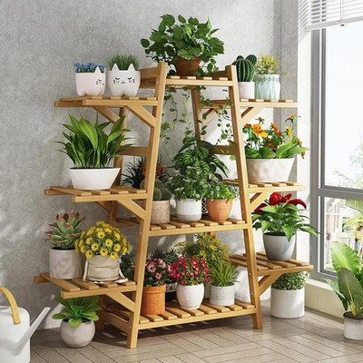Bodenständiges Pflanzenregal Mehrschichtig Balkon Blumenständer Gemüsegarten