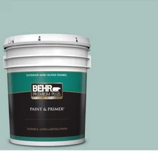 Behr Premium 5 Gal. #T17-08 Polished Aqua Semi-Gloss Exterior Paint & Primer