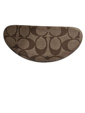 Coach Brown and Tan Signature C Pattern Hard Wide Half Moon Eyeglass Case See Pi